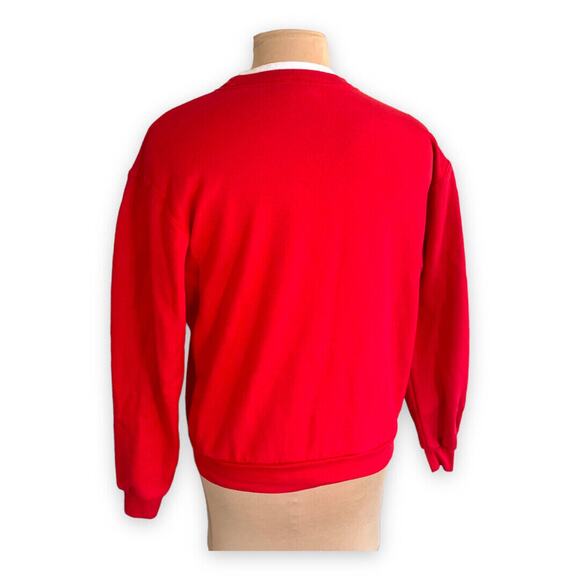 Vintage 90s Country Store Sweatshirt Crewneck Snowflakes Red White Grannycore - Picture 3 of 10